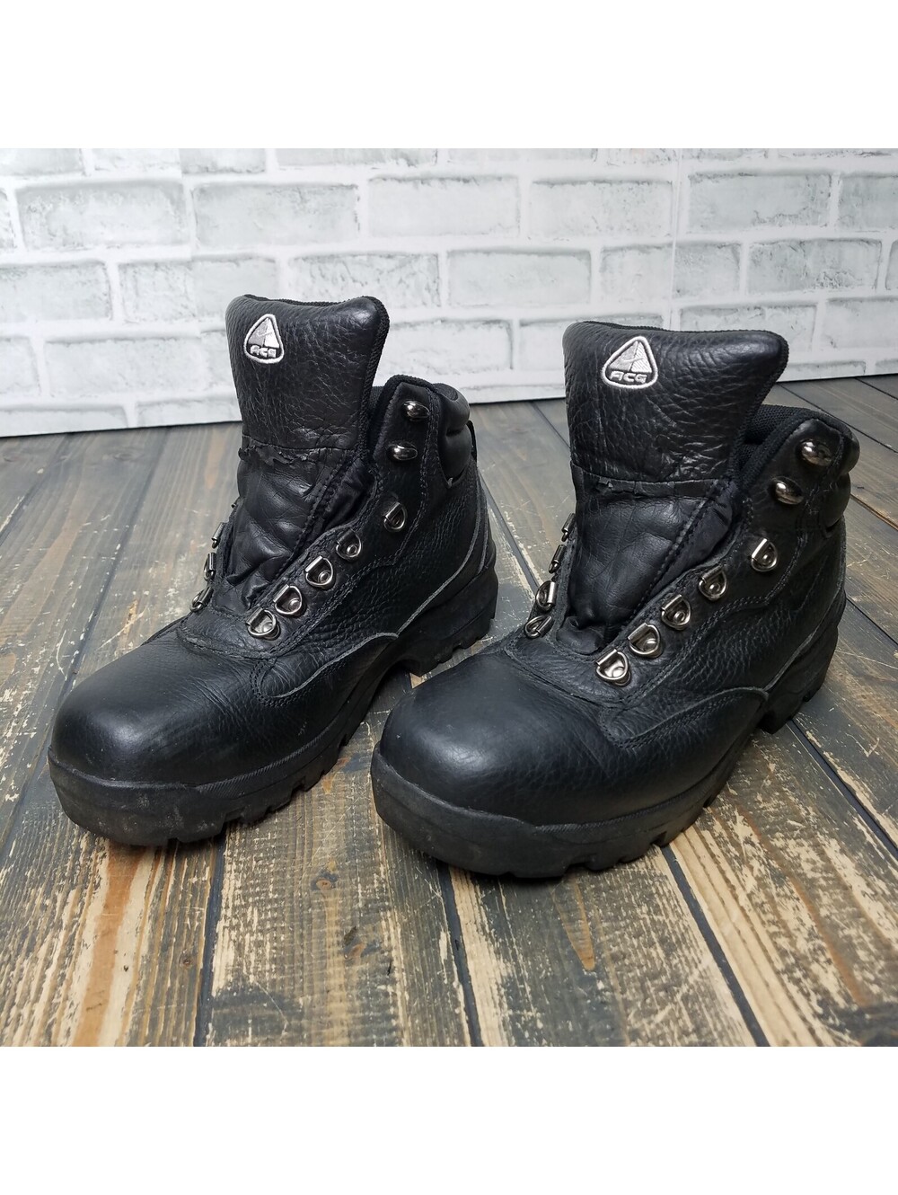 Vintage Nike ACG Kelso Leather Boots Black 865038 Men's US Size 7.5